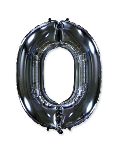 Palloncino Mylar Numero 0 Nero Mega 40" - 101cm - 1pz | G3S Party