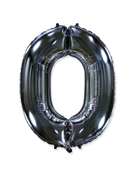 Palloncino Mylar Numero 0 Nero Mega 40" - 101cm - 1pz | G3S Party