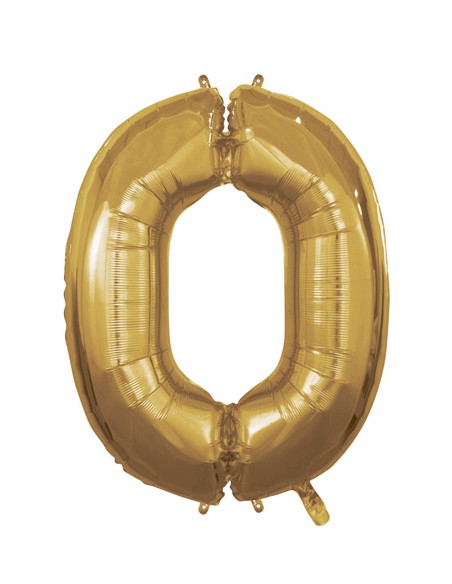 Palloncino Mylar Numero 0 Oro Mega 40" - 101cm - 1pz | G3S Party
