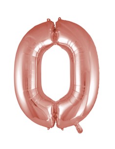 Palloncino Mylar Numero 0 Rosa Gold Mega 40" - 101cm - 1pz | G3S Party