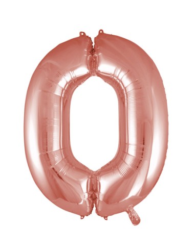 Palloncino Mylar Numero 0 Rosa Gold Mega 40" - 101cm - 1pz | G3S Party