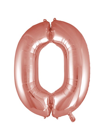 Palloncino Mylar Numero 0 Rosa Gold Mega 40" - 101cm - 1pz | G3S Party