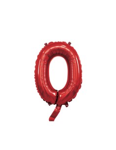 Palloncino Mylar Numero 0 Rosso Mini 14" - 35cm con valvola - 1pz | G3S Party