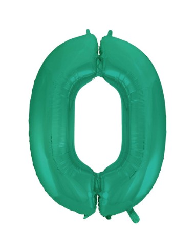 Palloncino Mylar Numero 0 Satin Velvet Aquamarine Mega 40" - 101cm - 1pz | G3S Party