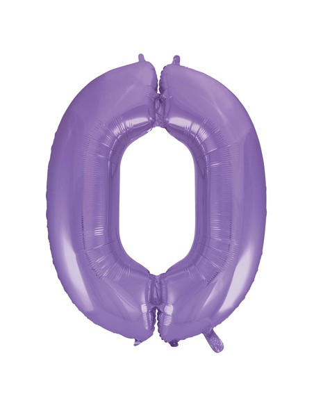 Palloncino Mylar Numero 0 Satin Velvet Lilac Mega 40" - 101cm - 1pz | G3S Party