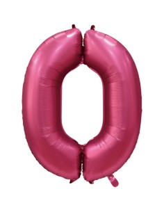 Palloncino Mylar Numero 0 Satin velvet Pomegranate Mega 40" - 101cm - 1pz | G3S Party