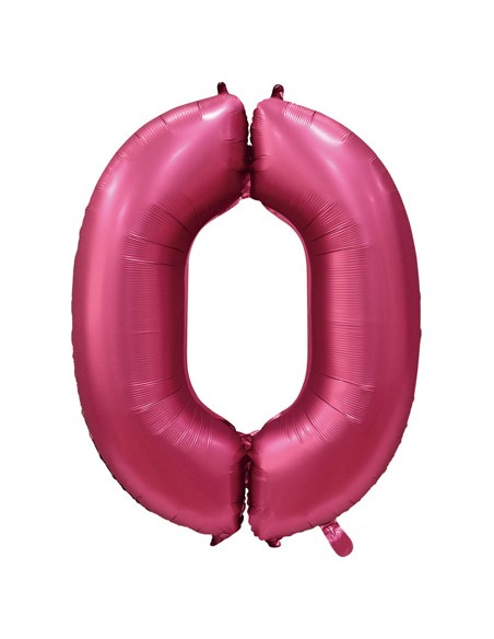 Palloncino Mylar Numero 0 Satin velvet Pomegranate Mega 40" - 101cm - 1pz | G3S Party