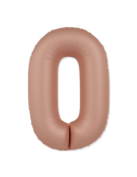 Palloncino Mylar Numero 0 Slim Mate Rosa Vintage Satinato 37" - 86cm - 1pz | G3S Party