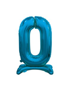 Palloncino Mylar Numero 0 Standing Blu Mega 30" - 76cm - 1pz | G3S Party