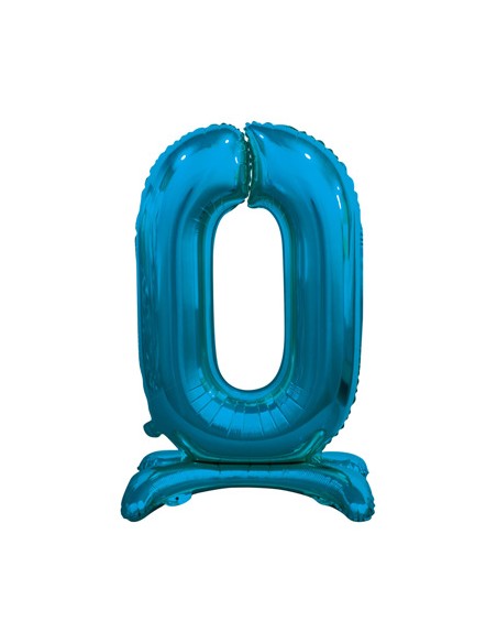 Palloncino Mylar Numero 0 Standing Blu Mega 30" - 76cm - 1pz | G3S Party