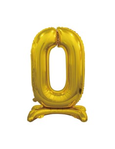 Palloncino Mylar Numero 0 Standing Oro Mega 30" - 76cm - 1pz | G3S Party