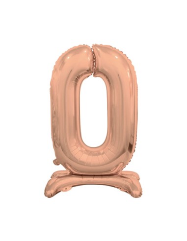 Palloncino Mylar Numero 0 Standing Rosa Gold Mega 30" - 76cm - 1pz | G3S Party