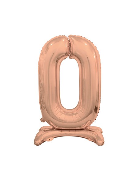 Palloncino Mylar Numero 0 Standing Rosa Gold Mega 30" - 76cm - 1pz | G3S Party