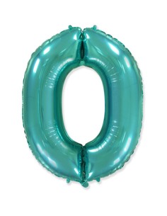 Palloncino Mylar Numero 0 Verde Menta Mega 40" - 101cm - 1pz | G3S Party