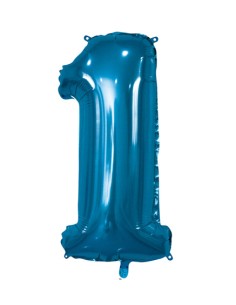 Palloncino Mylar Numero 1 Blu Mega 40" - 101cm - 1pz | G3S Party
