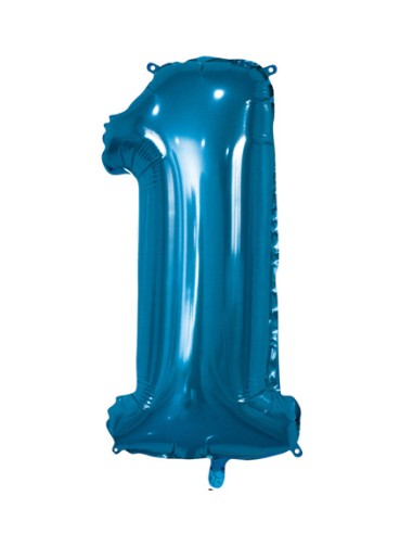 Palloncino Mylar Numero 1 Blu Mega 40" - 101cm - 1pz | G3S Party