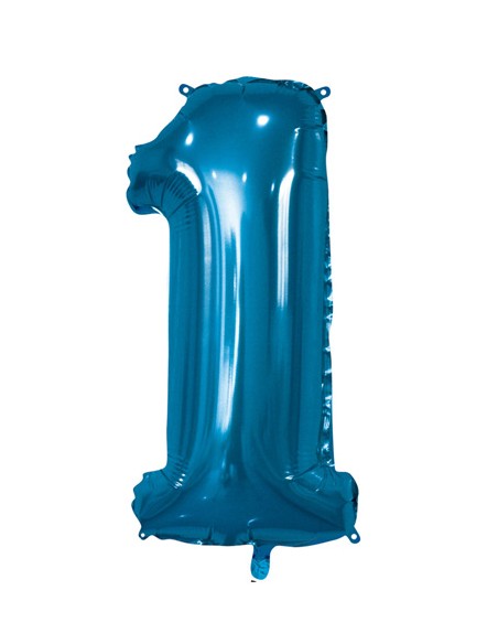 Palloncino Mylar Numero 1 Blu Mega 40" - 101cm - 1pz | G3S Party
