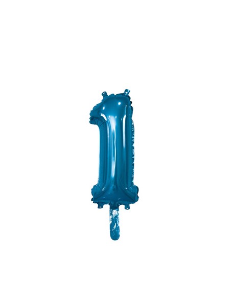 Palloncino Mylar Numero 1 Blu Mini 14" - 35cm con valvola - 1pz | G3S Party