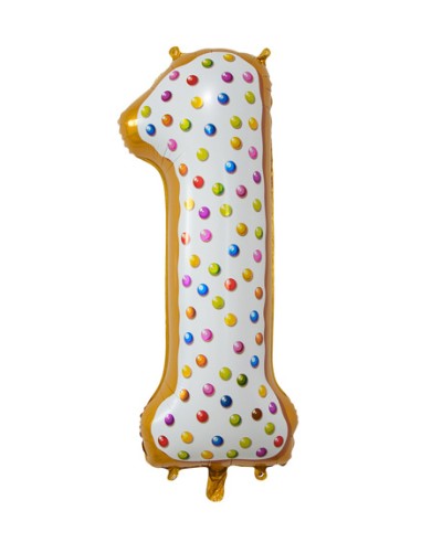 Palloncino Mylar Numero 1 Candy Mega 34" - 86cm - 1pz | G3S Party