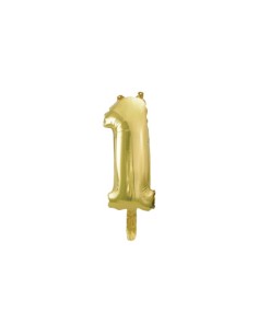 Palloncino Mylar Numero 1 Champagne Mini 14" - 35cm con valvola - 1pz | G3S Party