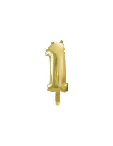 Palloncino Mylar Numero 1 Champagne Mini 14" - 35cm con valvola - 1pz | G3S Party