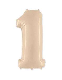 Palloncino Mylar Numero 1 Crema Mega 40" - 101cm - 1pz | G3S Party