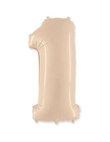 Palloncino Mylar Numero 1 Crema Mega 40" - 101cm - 1pz | G3S Party