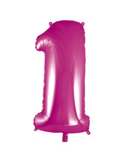 Palloncino Mylar Numero 1 Fuxia Mega 40" - 101cm - 1pz | G3S Party