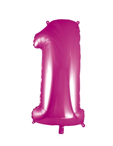 Palloncino Mylar Numero 1 Fuxia Mega 40" - 101cm - 1pz | G3S Party