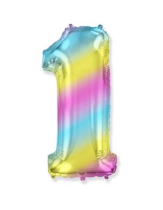 Palloncino Mylar Numero 1 Multicolor Gradient SuperShape 40" - 101cm - 1pz | G3S Party