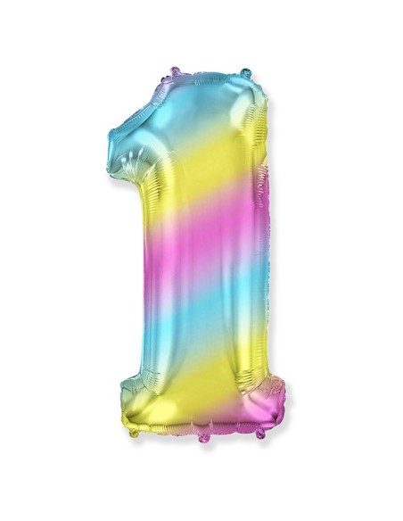 Palloncino Mylar Numero 1 Multicolor Gradient SuperShape 40" - 101cm - 1pz | G3S Party