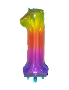 Palloncino Mylar Numero 1 Multicolor Jelly Mega 34" - 86cm - 1pz | G3S Party