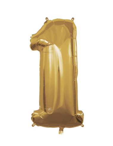 Palloncino Mylar Numero 1 Oro Mega 40" - 101cm - 1pz | G3S Party