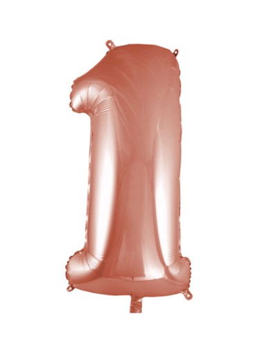 Palloncino Mylar Numero 1 Rosa Gold Mega 40" - 101cm - 1pz | G3S Party