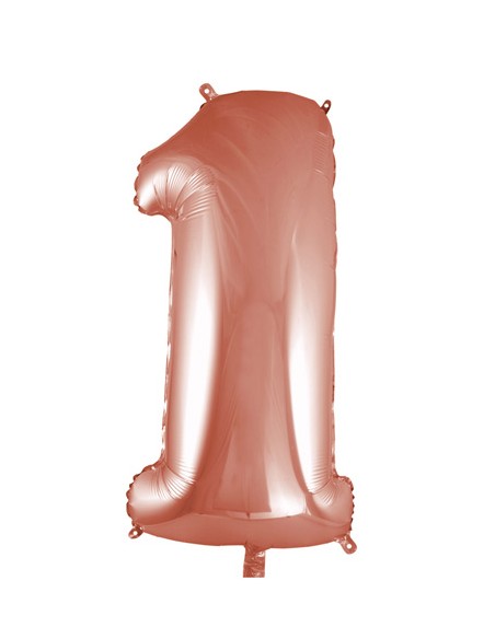 Palloncino Mylar Numero 1 Rosa Gold Mega 40" - 101cm - 1pz | G3S Party
