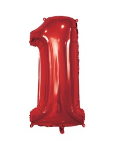 Palloncino Mylar Numero 1 Rosso Mega 40" - 101cm - 1pz | G3S Party