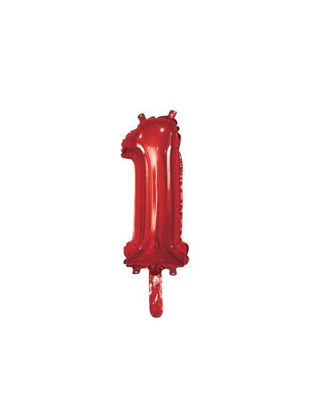 Palloncino Mylar Numero 1 Rosso Mini 14" - 35cm con valvola - 1pz | G3S Party