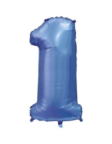 Palloncino Mylar Numero 1 Satin Velvet Periwinkle Mega 40" - 101cm - 1pz | G3S Party