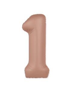 Palloncino Mylar Numero 1 Slim Mate Rosa Vintage Satinato 37" - 86cm - 1pz | G3S Party