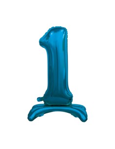 Palloncino Mylar Numero 1 Standing Blu Mega 30" - 76cm - 1pz | G3S Party