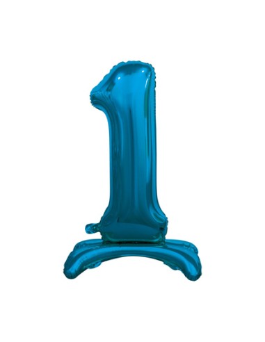 Palloncino Mylar Numero 1 Standing Blu Mega 30" - 76cm - 1pz | G3S Party