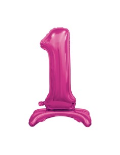Palloncino Mylar Numero 1 Standing Fuxia Mega 30" - 76cm - 1pz | G3S Party