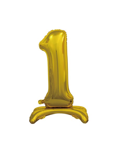 Palloncino Mylar Numero 1 Standing Oro Mega 30" - 76cm - 1pz | G3S Party
