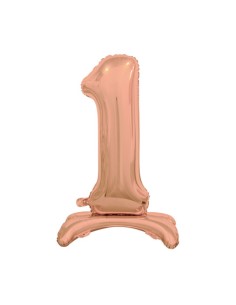 Palloncino Mylar Numero 1 Standing Rosa Gold Mega 30" - 76cm - 1pz | G3S Party