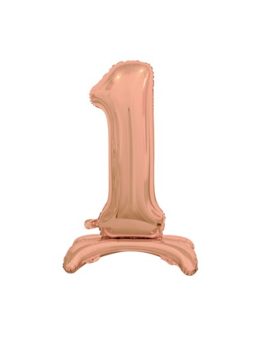 Palloncino Mylar Numero 1 Standing Rosa Gold Mega 30" - 76cm - 1pz | G3S Party