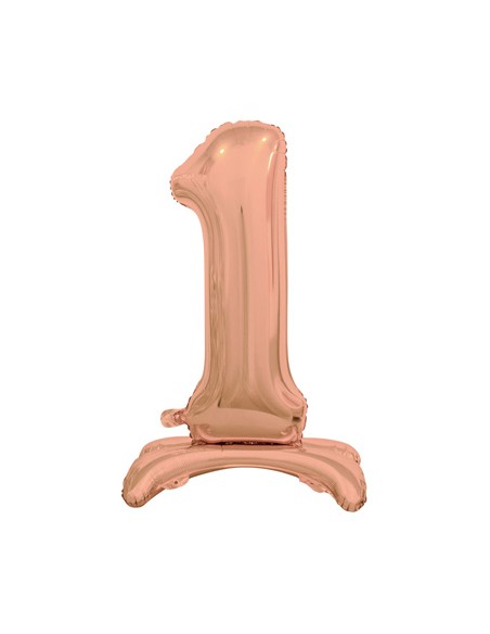Palloncino Mylar Numero 1 Standing Rosa Gold Mega 30" - 76cm - 1pz | G3S Party