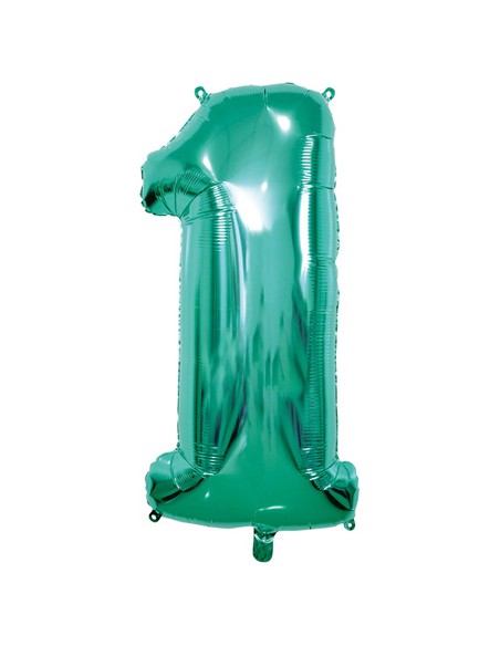Palloncino Mylar Numero 1 Tiffany Scuro Mega 40" - 101cm - 1pz | G3S Party