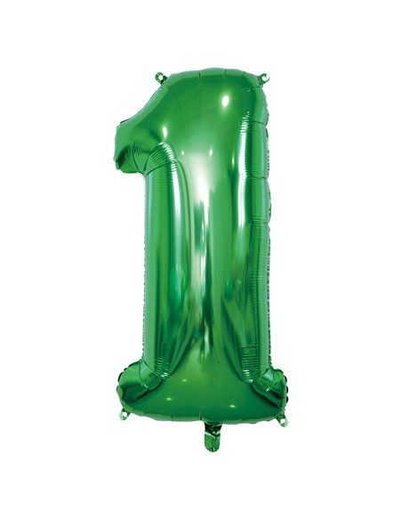 Palloncino Mylar Numero 1 Verde Mega 40" - 101cm - 1pz | G3S Party