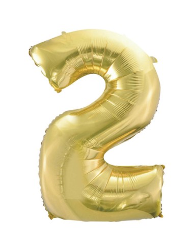 Palloncino Mylar Numero 2 Champagne Mega 40" - 101cm - 1pz | G3S Party