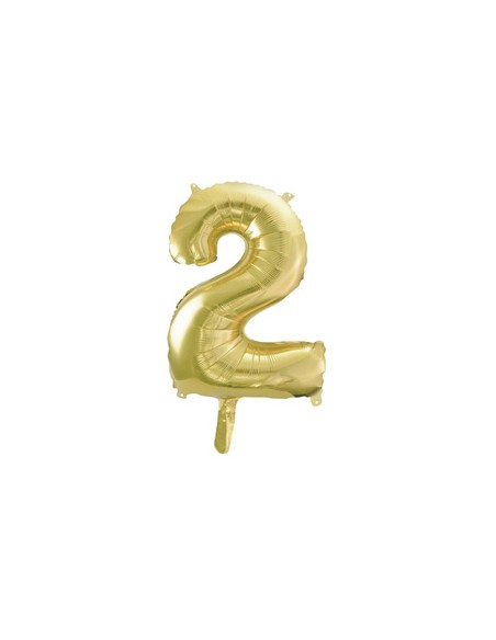 Palloncino Mylar Numero 2 Champagne Mini 14" - 35cm con valvola - 1pz | G3S Party